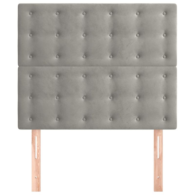 Casa si Gradina - Mobilier - Paturi si accesorii - Accesorii paturi - Tablii de pat, 2 buc, gri deschis, 80x5x78/88 cm, catifea - Infinity.ro