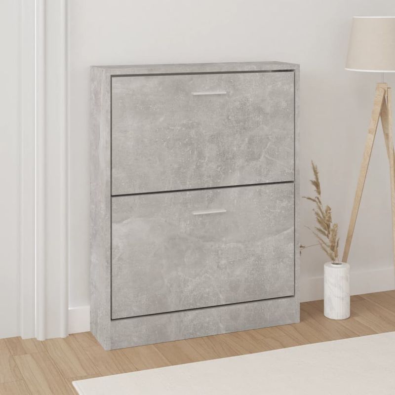 Casa si Gradina - Mobilier - Organizare si depozitare - Organizator incaltaminte - Pantofar, gri beton, 59x17x81 cm, lemn compozit - Infinity.ro