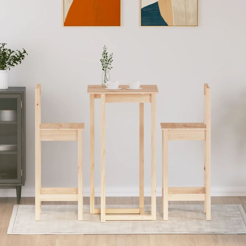 Casa si Gradina - Mobilier - Seturi de mobilier - Seturi bucatarie - Set mobilier de bar, 3 piese, lemn masiv de pin - Infinity.ro