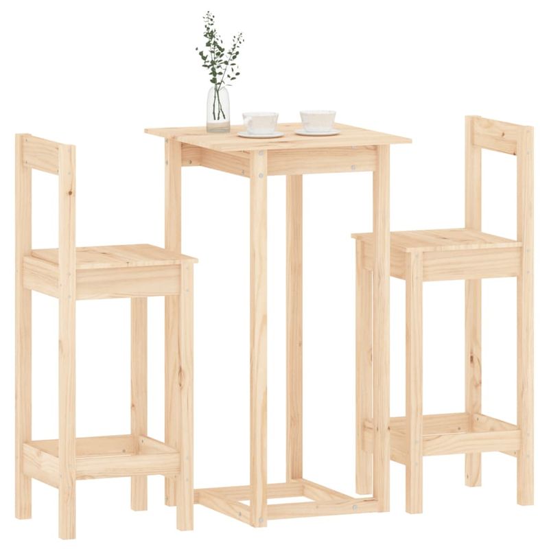Casa si Gradina - Mobilier - Seturi de mobilier - Seturi bucatarie - Set mobilier de bar, 3 piese, lemn masiv de pin - Infinity.ro