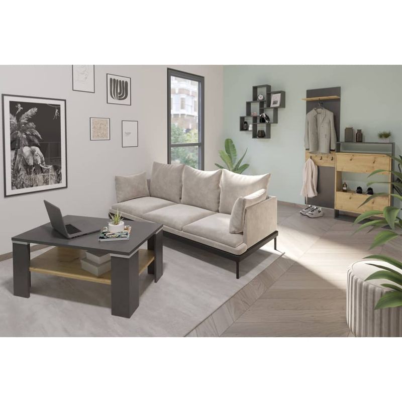 Casa si Gradina - Mobilier - Organizare si depozitare - Cuiere - FMD Cuier haine cu raft pentru perete, matera & stejar, 50x23x188 cm - Infinity.ro