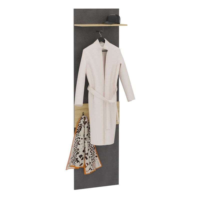 Casa si Gradina - Mobilier - Organizare si depozitare - Cuiere - FMD Cuier haine cu raft pentru perete, matera & stejar, 50x23x188 cm - Infinity.ro