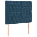 Casa si Gradina - Mobilier - Paturi si accesorii - Accesorii paturi - Tablii de pat, 2 buc, albastru inchis, 100x7x78/88 cm, catifea, model înalt, mărime 100 cm - Infinity.ro