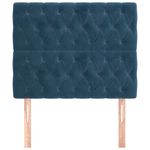Casa si Gradina - Mobilier - Paturi si accesorii - Accesorii paturi - Tablii de pat, 2 buc, albastru inchis, 100x7x78/88 cm, catifea, model înalt, mărime 100 cm - Infinity.ro
