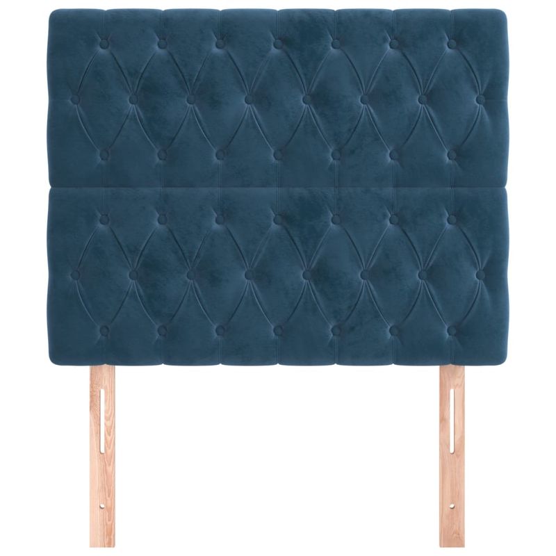 Casa si Gradina - Mobilier - Paturi si accesorii - Accesorii paturi - Tablii de pat, 2 buc, albastru inchis, 100x7x78/88 cm, catifea, model înalt, mărime 100 cm - Infinity.ro