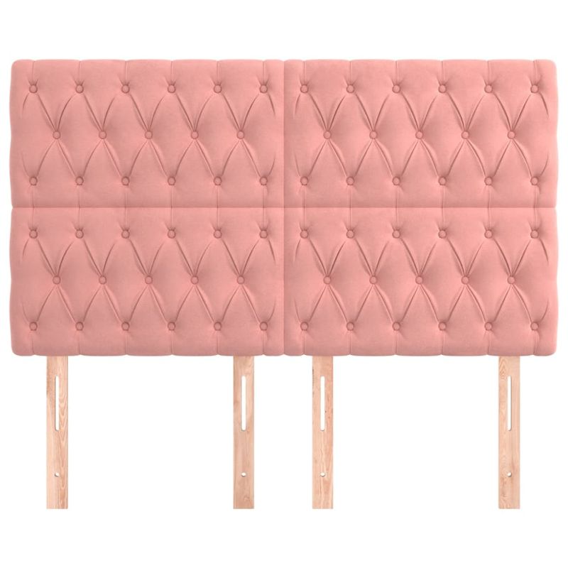 Casa si Gradina - Mobilier - Paturi si accesorii - Accesorii paturi - Tablii de pat, 4 buc, roz, 72x7x78/88 cm, catifea - Infinity.ro