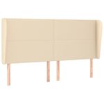 Casa si Gradina - Mobilier - Paturi si accesorii - Accesorii paturi - Tablie de pat cu aripioare, crem, 183x23x118/128 cm, textil - Infinity.ro