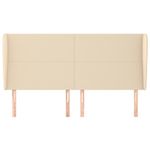 Casa si Gradina - Mobilier - Paturi si accesorii - Accesorii paturi - Tablie de pat cu aripioare, crem, 183x23x118/128 cm, textil - Infinity.ro