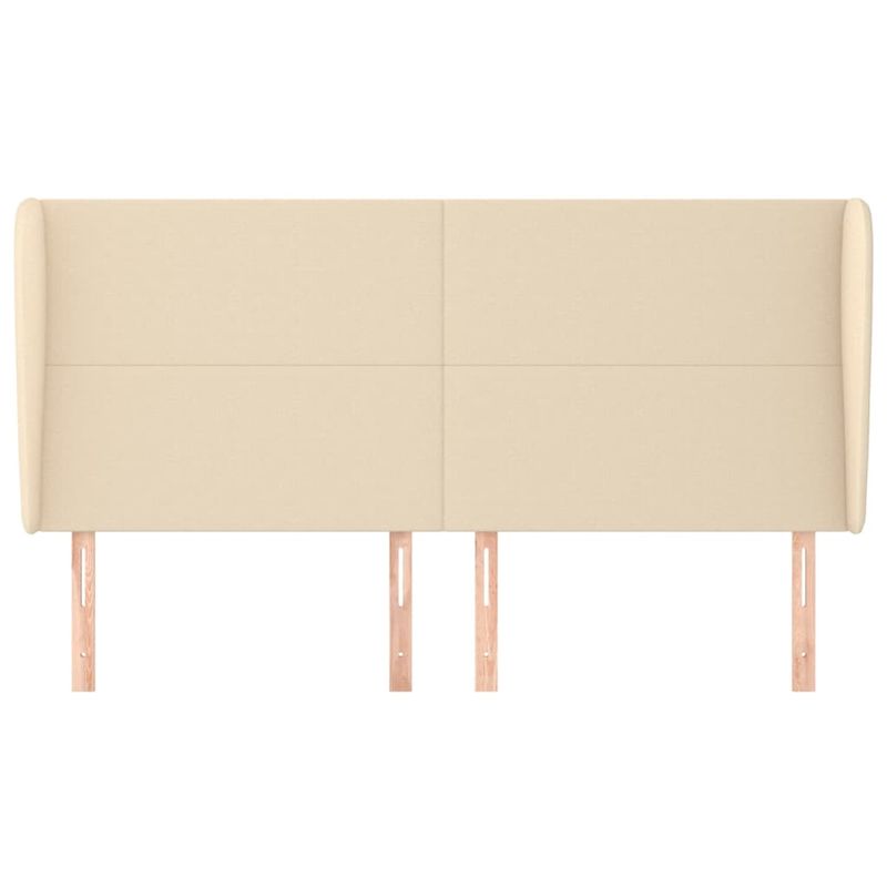 Casa si Gradina - Mobilier - Paturi si accesorii - Accesorii paturi - Tablie de pat cu aripioare, crem, 183x23x118/128 cm, textil - Infinity.ro
