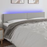 Casa si Gradina - Mobilier - Paturi si accesorii - Accesorii paturi - Tablie de pat cu LED, gri deschis, 160x5x78/88 cm, textil - Infinity.ro