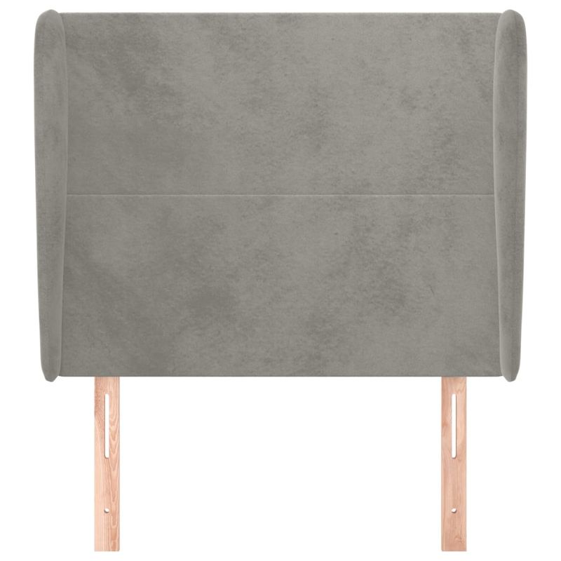 Casa si Gradina - Mobilier - Paturi si accesorii - Accesorii paturi - Tablie de pat cu aripioare gri deschis 83x23x118/128 cm catifea - Infinity.ro