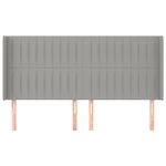 Casa si Gradina - Mobilier - Paturi si accesorii - Accesorii paturi - Tablie de pat cu aripioare gri deschis 183x16x118/128 cm textil - Infinity.ro