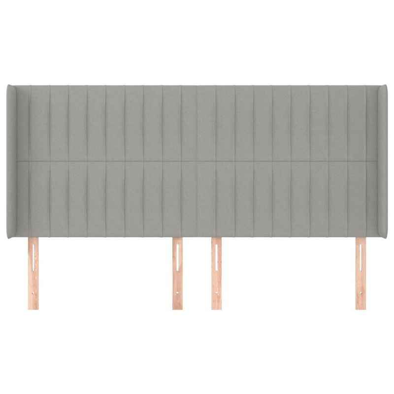 Casa si Gradina - Mobilier - Paturi si accesorii - Accesorii paturi - Tablie de pat cu aripioare gri deschis 183x16x118/128 cm textil - Infinity.ro