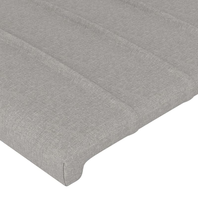 Casa si Gradina - Mobilier - Paturi si accesorii - Accesorii paturi - Tablie de pat cu aripioare gri deschis 183x16x118/128 cm textil - Infinity.ro
