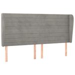 Casa si Gradina - Mobilier - Paturi si accesorii - Accesorii paturi - Tablie de pat cu aripioare gri deschis 163x23x118/128cm catifea - Infinity.ro