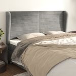 Casa si Gradina - Mobilier - Paturi si accesorii - Accesorii paturi - Tablie de pat cu aripioare gri deschis 163x23x118/128cm catifea - Infinity.ro