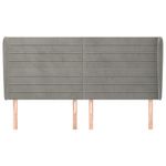 Casa si Gradina - Mobilier - Paturi si accesorii - Accesorii paturi - Tablie de pat cu aripioare gri deschis 163x23x118/128cm catifea - Infinity.ro