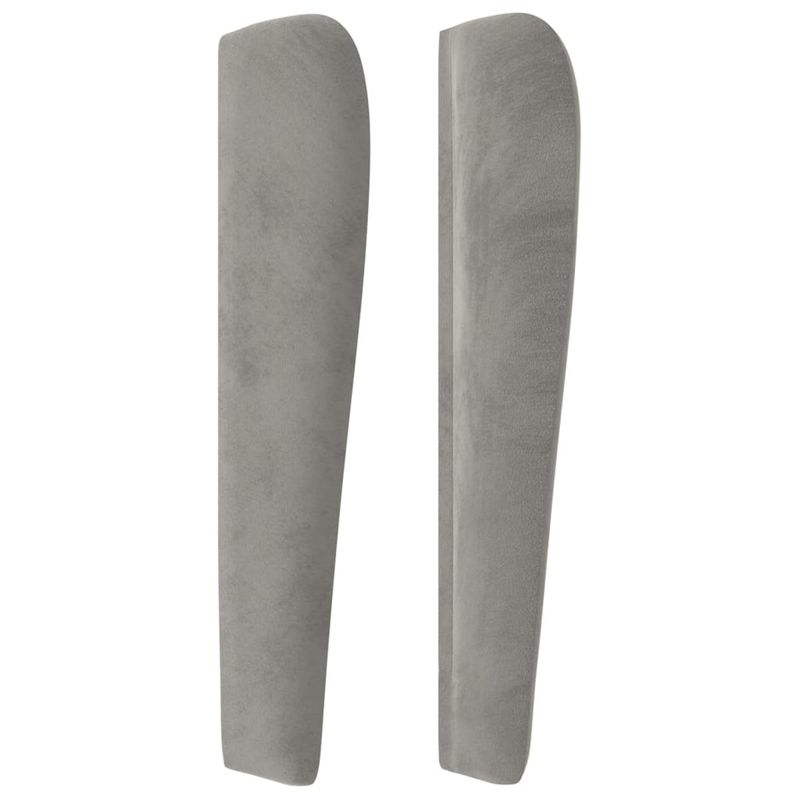 Casa si Gradina - Mobilier - Paturi si accesorii - Accesorii paturi - Tablie de pat cu aripioare gri deschis 163x23x118/128cm catifea - Infinity.ro