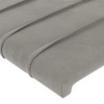 Casa si Gradina - Mobilier - Paturi si accesorii - Accesorii paturi - Tablie de pat cu aripioare gri deschis 163x23x118/128cm catifea - Infinity.ro