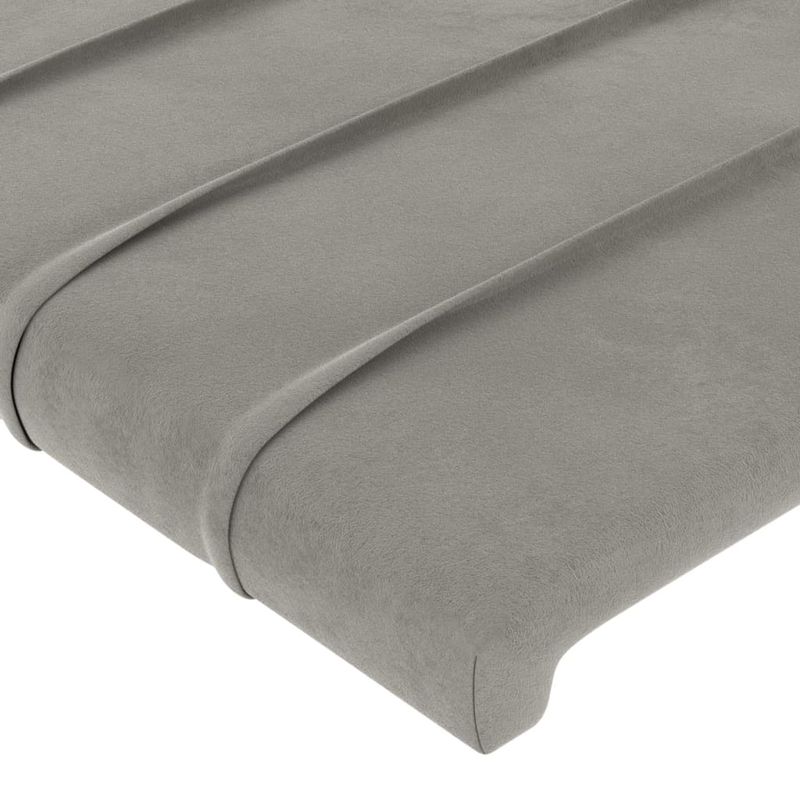 Casa si Gradina - Mobilier - Paturi si accesorii - Accesorii paturi - Tablie de pat cu aripioare gri deschis 163x23x118/128cm catifea - Infinity.ro