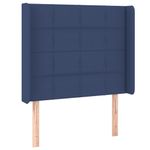 Casa si Gradina - Mobilier - Paturi si accesorii - Accesorii paturi - Tablie de pat cu aripioare, albastru, 93x16x118/128 cm, textil - Infinity.ro
