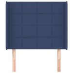 Casa si Gradina - Mobilier - Paturi si accesorii - Accesorii paturi - Tablie de pat cu aripioare, albastru, 93x16x118/128 cm, textil - Infinity.ro
