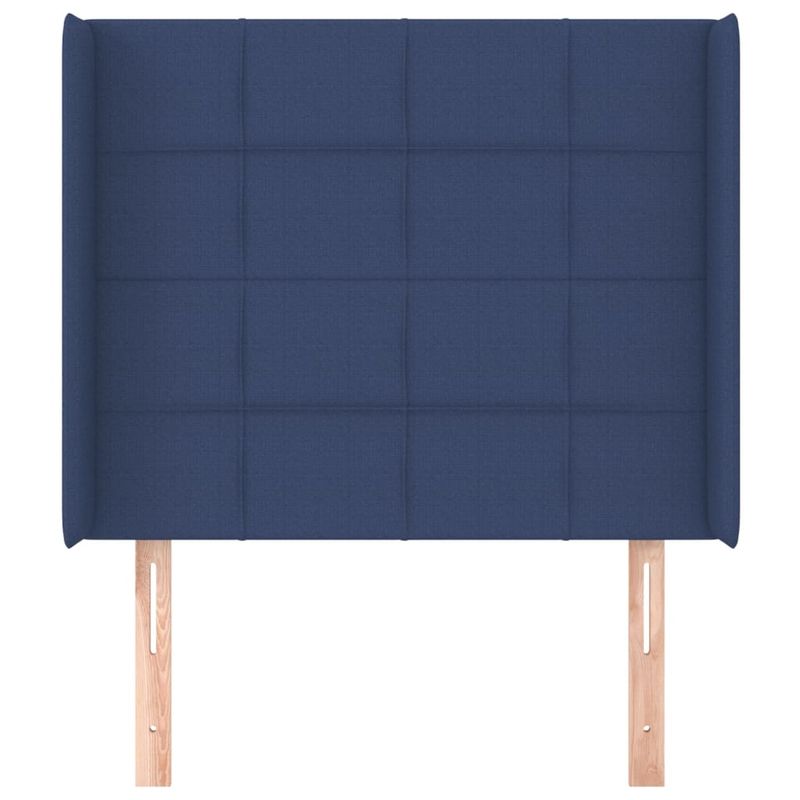 Casa si Gradina - Mobilier - Paturi si accesorii - Accesorii paturi - Tablie de pat cu aripioare, albastru, 93x16x118/128 cm, textil - Infinity.ro