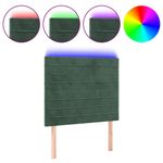 Casa si Gradina - Mobilier - Paturi si accesorii - Accesorii paturi - Tablie de pat cu LED, verde inchis, 100x5x118/128 cm, catifea - Infinity.ro