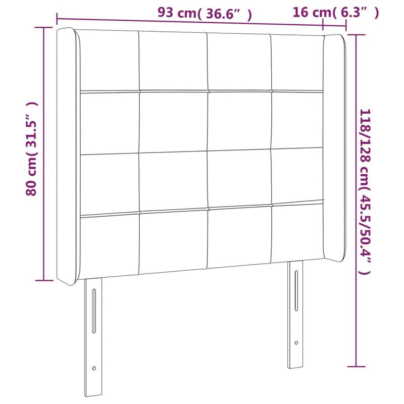 Casa si Gradina - Mobilier - Paturi si accesorii - Accesorii paturi - Tablie de pat cu aripioare, albastru, 93x16x118/128 cm, textil - Infinity.ro