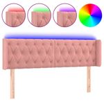 Casa si Gradina - Mobilier - Paturi si accesorii - Accesorii paturi - Tablie de pat cu LED, roz, 147x16x78/88 cm, catifea - Infinity.ro
