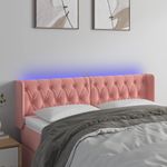 Casa si Gradina - Mobilier - Paturi si accesorii - Accesorii paturi - Tablie de pat cu LED, roz, 147x16x78/88 cm, catifea - Infinity.ro