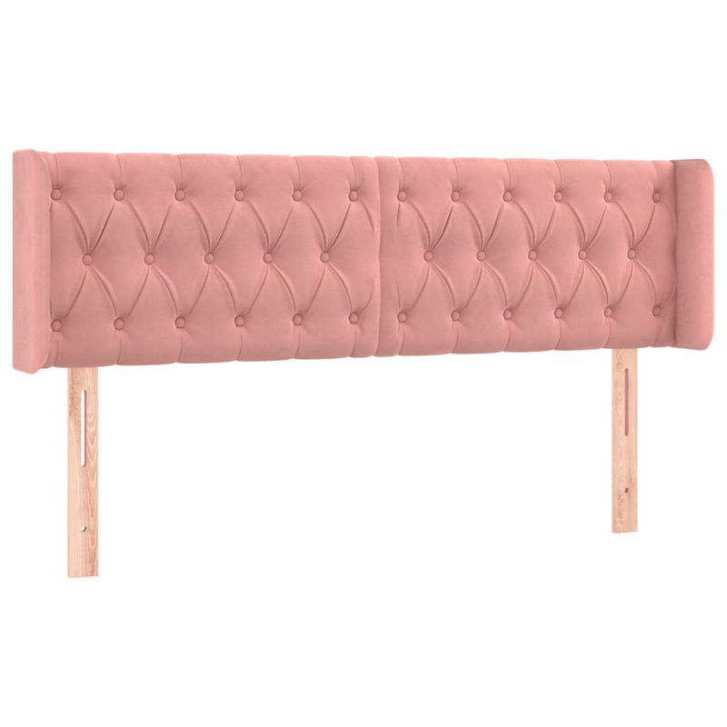 Casa si Gradina - Mobilier - Paturi si accesorii - Accesorii paturi - Tablie de pat cu LED, roz, 147x16x78/88 cm, catifea - Infinity.ro