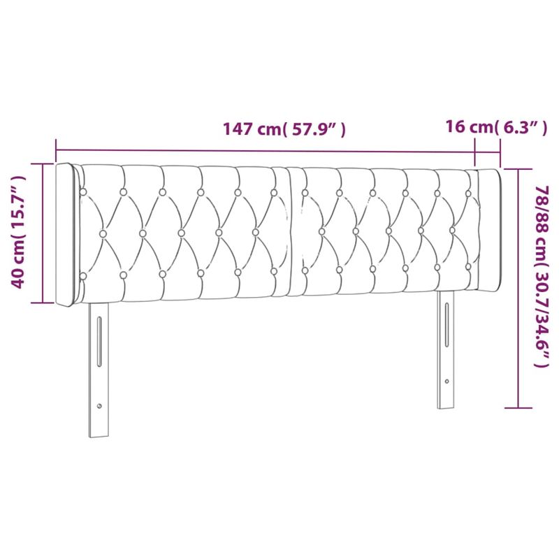 Casa si Gradina - Mobilier - Paturi si accesorii - Accesorii paturi - Tablie de pat cu LED, roz, 147x16x78/88 cm, catifea - Infinity.ro