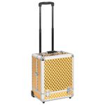 Ingrijire personala si Cosmetice - Machiaj - Portfarduri si genti cosmetice - Troler de cosmetice, auriu, 35 x 29 x 45 cm, aluminiu - Infinity.ro