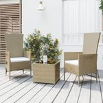 Casa si Gradina - Gradina si terasa - Mobilier exterior - Seturi mobila gradina - Set sezlonguri gradina, 3 piese, bej, poliratan și otel, model 2x scaun + masă - Infinity.ro