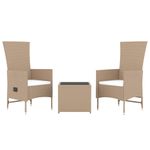 Casa si Gradina - Gradina si terasa - Mobilier exterior - Seturi mobila gradina - Set sezlonguri gradina, 3 piese, bej, poliratan și otel, model 2x scaun + masă - Infinity.ro