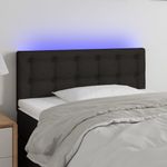 Casa si Gradina - Mobilier - Paturi si accesorii - Accesorii paturi - Tablie de pat cu LED, negru, 80x5x78/88 cm, textil - Infinity.ro