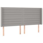 Casa si Gradina - Mobilier - Paturi si accesorii - Accesorii paturi - Tablie de pat cu LED, gri deschis, 183x16x118/128 cm, textil - Infinity.ro