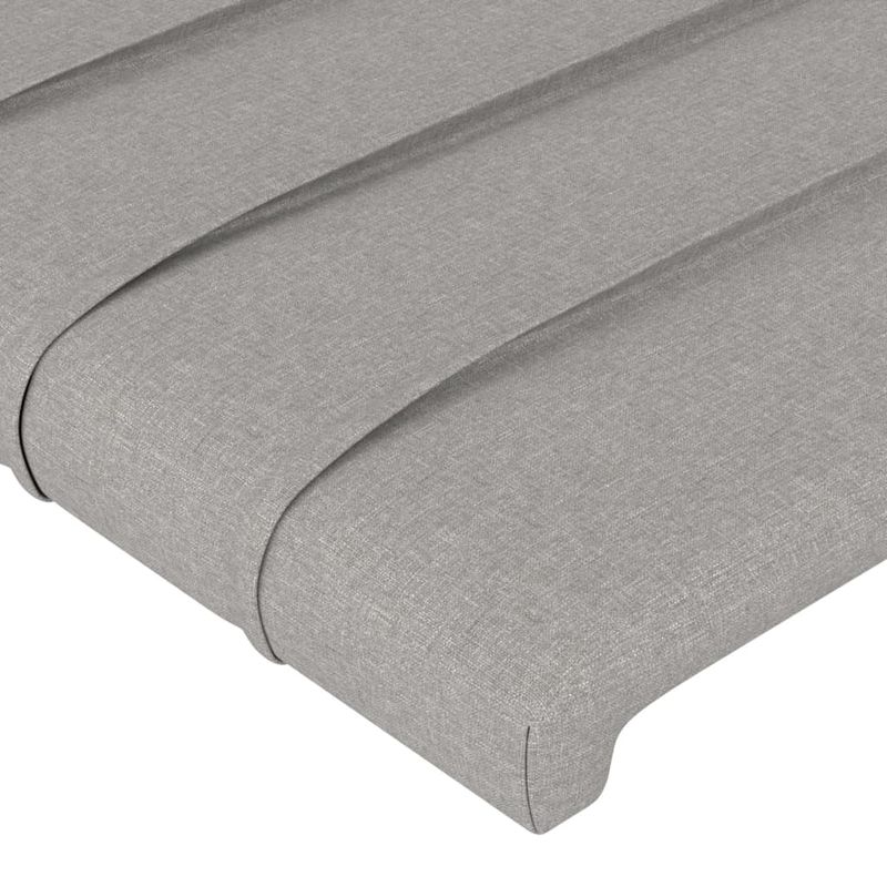 Casa si Gradina - Mobilier - Paturi si accesorii - Accesorii paturi - Tablie de pat cu LED, gri deschis, 183x16x118/128 cm, textil - Infinity.ro