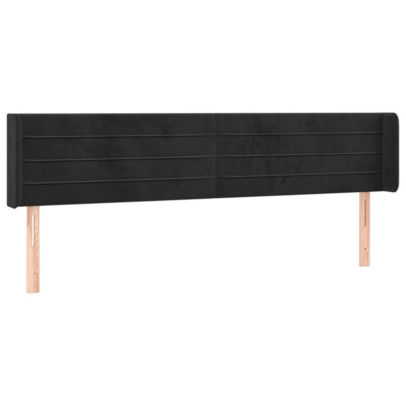 Casa si Gradina - Mobilier - Paturi si accesorii - Accesorii paturi - Tablie de pat cu LED, negru, 163x16x78/88 cm, catifea - Infinity.ro