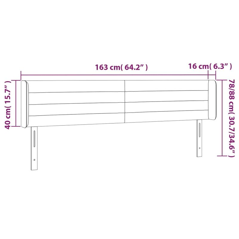 Casa si Gradina - Mobilier - Paturi si accesorii - Accesorii paturi - Tablie de pat cu LED, negru, 163x16x78/88 cm, catifea - Infinity.ro