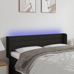 Casa si Gradina - Mobilier - Paturi si accesorii - Accesorii paturi - Tablie de pat cu LED, negru, 147x16x78/88 cm, textil - Infinity.ro
