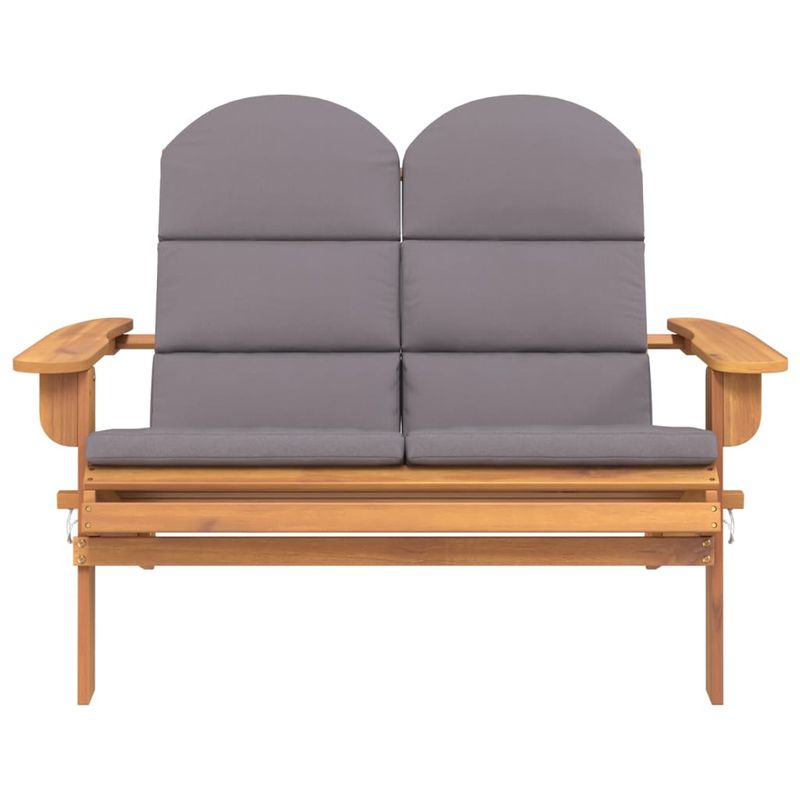 Casa si Gradina - Gradina si terasa - Mobilier exterior - Bancute de gradina - Banca de gradina Adirondack cu perne 126 cm, lemn masiv acacia - Infinity.ro