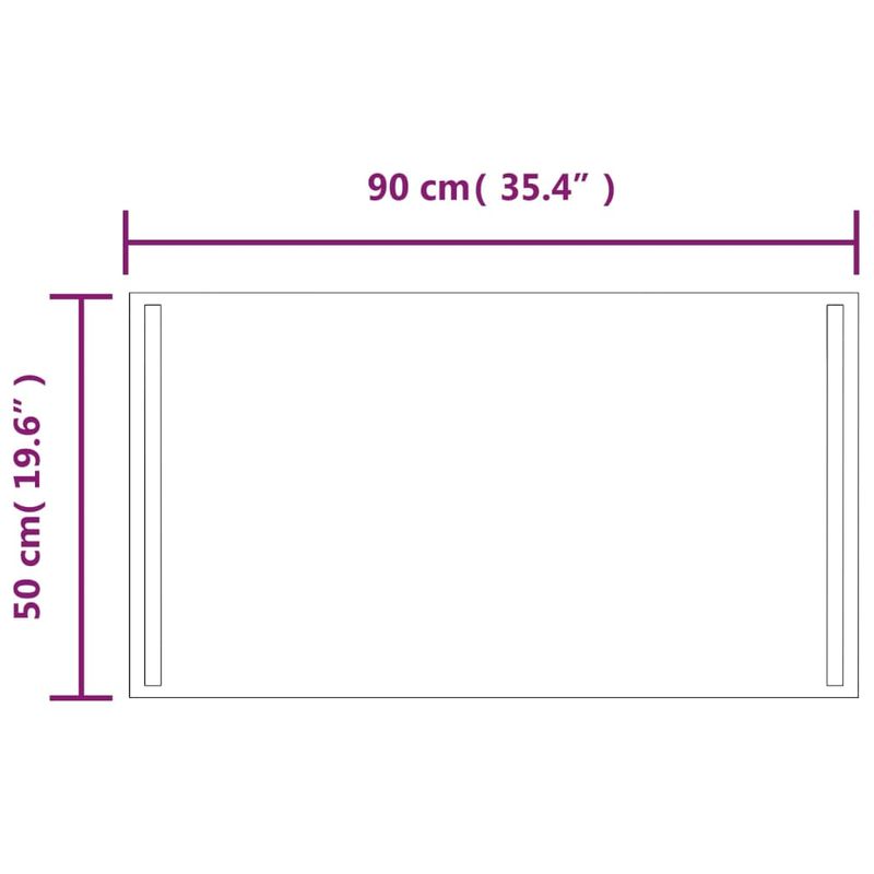 Casa si Gradina - Decoratiuni - Oglinzi - Oglinda de baie cu LED, 90x50 cm - Infinity.ro