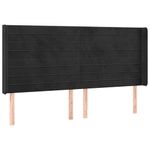 Casa si Gradina - Mobilier - Paturi si accesorii - Accesorii paturi - Tablie de pat cu LED, negru, 203x16x118/128 cm, catifea - Infinity.ro
