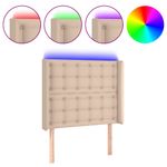 Casa si Gradina - Mobilier - Paturi si accesorii - Accesorii paturi - Tablie de pat cu LED cappuccino 83x16x118/128cm piele ecologica - Infinity.ro