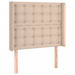 Casa si Gradina - Mobilier - Paturi si accesorii - Accesorii paturi - Tablie de pat cu LED cappuccino 83x16x118/128cm piele ecologica - Infinity.ro