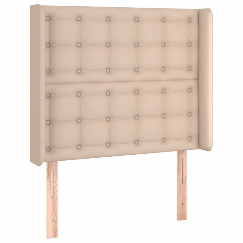 Casa si Gradina - Mobilier - Paturi si accesorii - Accesorii paturi - Tablie de pat cu LED cappuccino 83x16x118/128cm piele ecologica - Infinity.ro