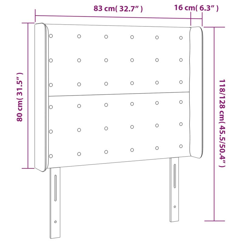 Casa si Gradina - Mobilier - Paturi si accesorii - Accesorii paturi - Tablie de pat cu LED cappuccino 83x16x118/128cm piele ecologica - Infinity.ro
