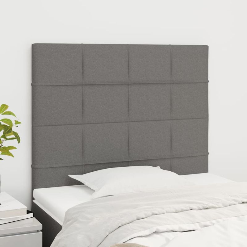 Casa si Gradina - Mobilier - Paturi si accesorii - Accesorii paturi - Tablii de pat, 2 buc, gri inchis, 100x5x78/88 cm, textil - Infinity.ro